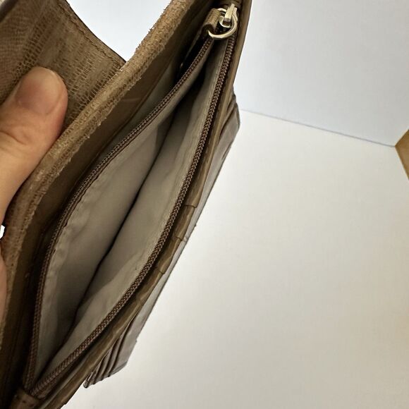 Coach Women's Madison Clover Op Art Wallet Blue Cream Brown Satin - Picture 10 of 15